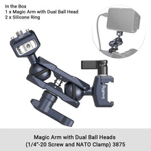 Load image into Gallery viewer, SmallRig friction articulating adjustable magic arm with Screw Ball head and NATO Clamp Ball head For Director Monitor Support